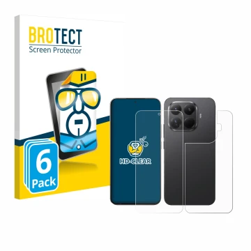 Parte frontal de un envase de producto con el logotipo de la marca BROTECT. Al lado se muestra el dispositivo Xiaomi 15T Pro (