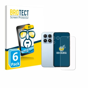 Parte frontal de un envase de producto con el logotipo de la marca BROTECT. Al lado se muestra el dispositivo Xiaomi 17 (Front