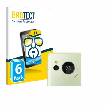 Parte frontal de un envase de producto con el logotipo de la marca BROTECT. Al lado se muestra el dispositivo Sharp Aquos Sens