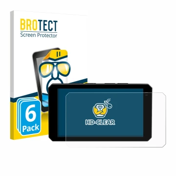Parte frontal de un envase de producto con el logotipo de la marca BROTECT. Al lado se muestra el dispositivo Chigee AIO-6 LTE