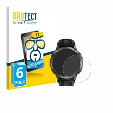 Parte frontal de un envase de producto con el logotipo de la marca BROTECT. Al lado se muestra el dispositivo Kospet Tank T4 c