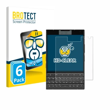 Parte frontal de un envase de producto con el logotipo de la marca BROTECT. Al lado se muestra el dispositivo Unihertz Titan 2
