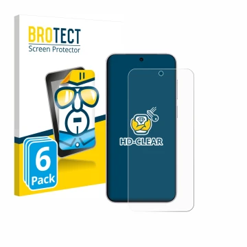 Parte frontal de un envase de producto con el logotipo de la marca BROTECT. Al lado se muestra el dispositivo Vivo X300 con su