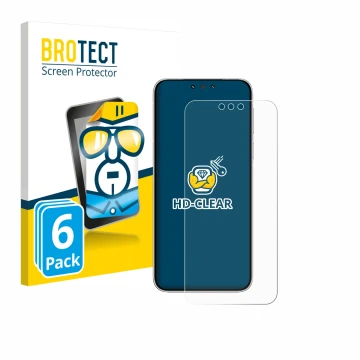 Parte frontal de un envase de producto con el logotipo de la marca BROTECT. Al lado se muestra el dispositivo Huawei Mate 80 P