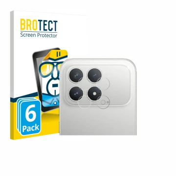 Parte frontal de un envase de producto con el logotipo de la marca BROTECT. Al lado se muestra el dispositivo Xiaomi Poco F8 P