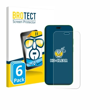 Parte frontal de un envase de producto con el logotipo de la marca BROTECT. Al lado se muestra el dispositivo Huawei Nova 15 U