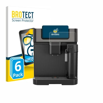 Parte frontal de un envase de producto con el logotipo de la marca BROTECT. Al lado se muestra el dispositivo Grundig KVA 7230