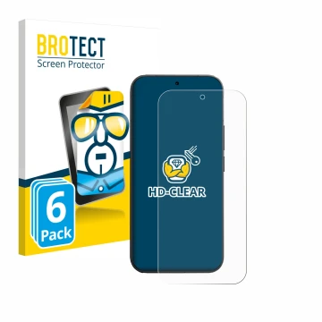 Parte frontal de un envase de producto con el logotipo de la marca BROTECT. Al lado se muestra el dispositivo Vivo V70 con su 