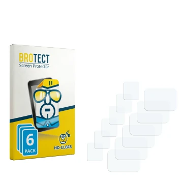Parte frontal de un envase de producto con el logotipo de la marca BROTECT. Al lado está el protector de pantalla correspondie