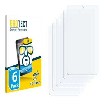Parte frontal de un envase de producto con el logotipo de la marca BROTECT. Al lado está el protector de pantalla correspondie