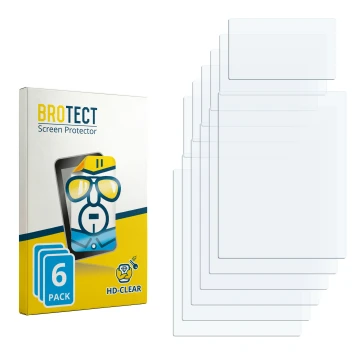 Parte frontal de un envase de producto con el logotipo de la marca BROTECT. Al lado está el protector de pantalla correspondie
