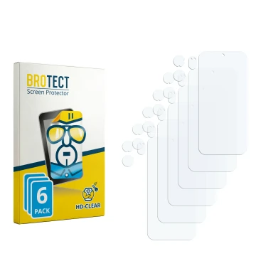Parte frontal de un envase de producto con el logotipo de la marca BROTECT. Al lado está el protector de pantalla correspondie