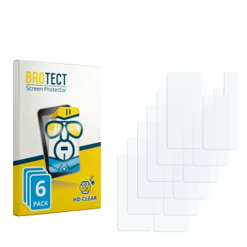 Parte frontal de un envase de producto con el logotipo de la marca BROTECT. Al lado está el protector de pantalla correspondie