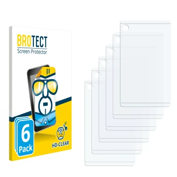 Parte frontal de un envase de producto con el logotipo de la marca BROTECT. Al lado está el protector de pantalla correspondie