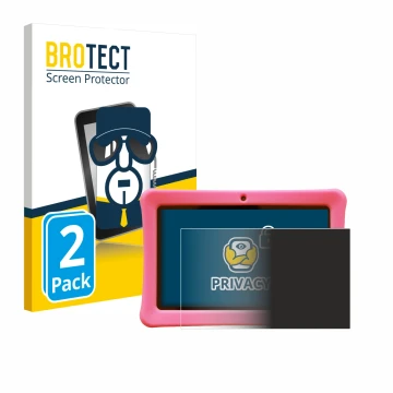 Parte frontal de un envase de producto con el logotipo de la marca BROTECT. Al lado se muestra el dispositivo Contixo Kids 7