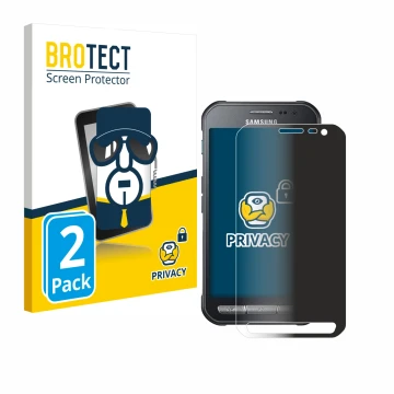 Parte frontal de un envase de producto con el logotipo de la marca BROTECT. Al lado se muestra el dispositivo Samsung Galaxy X