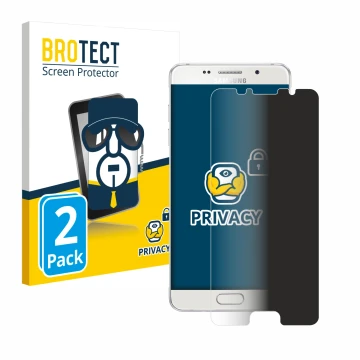 Parte frontal de un envase de producto con el logotipo de la marca BROTECT. Al lado se muestra el dispositivo Samsung Galaxy A