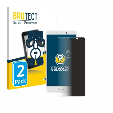 Parte frontal de un envase de producto con el logotipo de la marca BROTECT. Al lado se muestra el dispositivo Honor 6X con su 