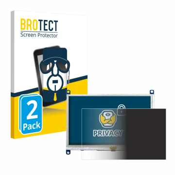 Parte frontal de un envase de producto con el logotipo de la marca BROTECT. Al lado se muestra el dispositivo Raspberry Pi Tou