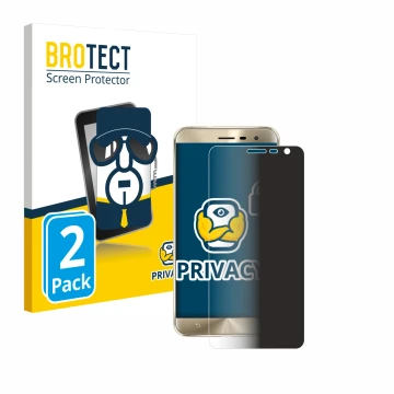 Parte frontal de un envase de producto con el logotipo de la marca BROTECT. Al lado se muestra el dispositivo ASUS ZenFone 3 Z