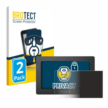 Parte frontal de un envase de producto con el logotipo de la marca BROTECT. Al lado se muestra el dispositivo Blackmagic Desig