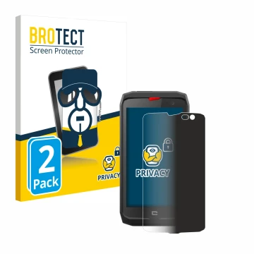 Parte frontal de un envase de producto con el logotipo de la marca BROTECT. Al lado se muestra el dispositivo Crosscall Action