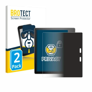 Parte frontal de un envase de producto con el logotipo de la marca BROTECT. Al lado se muestra el dispositivo Amazon Kindle Oa