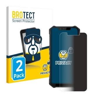 Parte frontal de un envase de producto con el logotipo de la marca BROTECT. Al lado se muestra el dispositivo Ulefone Armor 6 