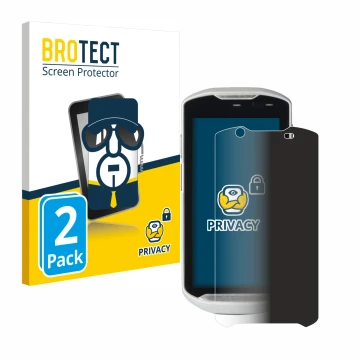 Parte frontal de un envase de producto con el logotipo de la marca BROTECT. Al lado se muestra el dispositivo Zebra TC52-HC co