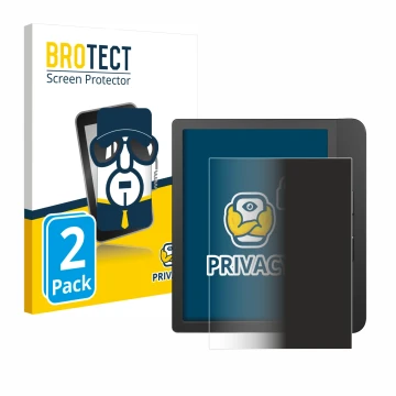 Parte frontal de un envase de producto con el logotipo de la marca BROTECT. Al lado se muestra el dispositivo Tolino Vision 5 