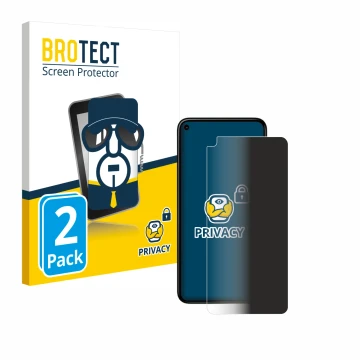 Parte frontal de un envase de producto con el logotipo de la marca BROTECT. Al lado se muestra el dispositivo Google Pixel 5 c