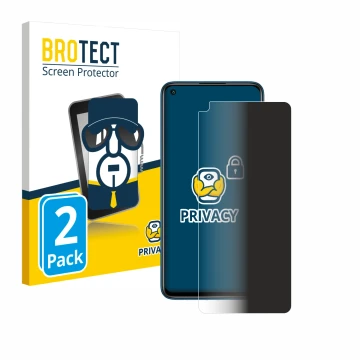Parte frontal de un envase de producto con el logotipo de la marca BROTECT. Al lado se muestra el dispositivo Xiaomi Redmi Not