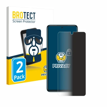 Parte frontal de un envase de producto con el logotipo de la marca BROTECT. Al lado se muestra el dispositivo Xiaomi Poco X3 N