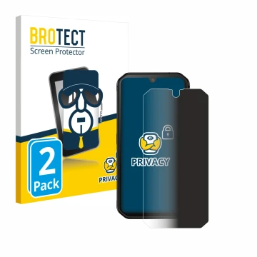 Parte frontal de un envase de producto con el logotipo de la marca BROTECT. Al lado se muestra el dispositivo Blackview BV9900