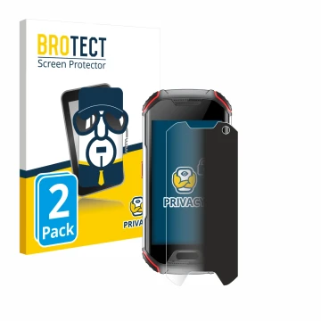 Parte frontal de un envase de producto con el logotipo de la marca BROTECT. Al lado se muestra el dispositivo Unihertz Atom L 