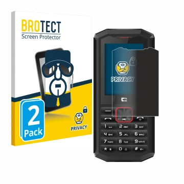 Parte frontal de un envase de producto con el logotipo de la marca BROTECT. Al lado se muestra el dispositivo Crosscall Spider