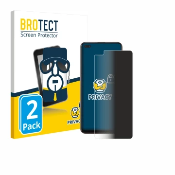Parte frontal de un envase de producto con el logotipo de la marca BROTECT. Al lado se muestra el dispositivo Oppo Reno 4 Z 5G