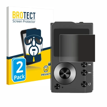 Parte frontal de un envase de producto con el logotipo de la marca BROTECT. Al lado se muestra el dispositivo Surfans F20 con 