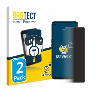 Parte frontal de un envase de producto con el logotipo de la marca BROTECT. Al lado se muestra el dispositivo Oppo Find X3 Lit