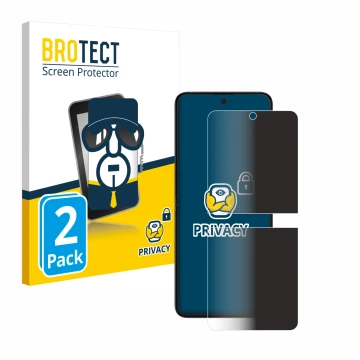 Parte frontal de un envase de producto con el logotipo de la marca BROTECT. Al lado se muestra el dispositivo Samsung Galaxy Z