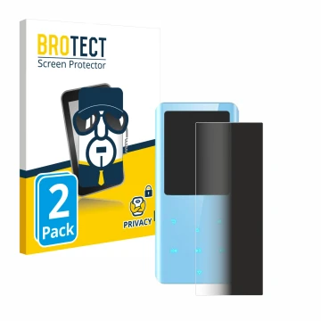 Parte frontal de un envase de producto con el logotipo de la marca BROTECT. Al lado se muestra el dispositivo AGPtek A19X con 