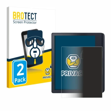 Parte frontal de un envase de producto con el logotipo de la marca BROTECT. Al lado se muestra el dispositivo Kobo Sage con su