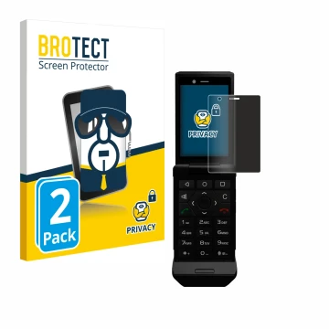 Parte frontal de un envase de producto con el logotipo de la marca BROTECT. Al lado se muestra el dispositivo Caterpillar Cat 