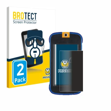 Parte frontal de un envase de producto con el logotipo de la marca BROTECT. Al lado se muestra el dispositivo Vtech Kidicom Ma