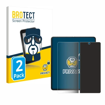 Parte frontal de un envase de producto con el logotipo de la marca BROTECT. Al lado se muestra el dispositivo Samsung Galaxy Z