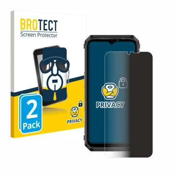 Parte frontal de un envase de producto con el logotipo de la marca BROTECT. Al lado se muestra el dispositivo Ulefone Power Ar