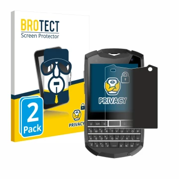 Parte frontal de un envase de producto con el logotipo de la marca BROTECT. Al lado se muestra el dispositivo Unihertz Titan P