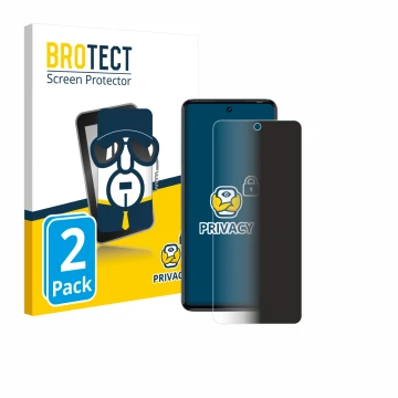 Parte frontal de un envase de producto con el logotipo de la marca BROTECT. Al lado se muestra el dispositivo Tecno Camon 20 P