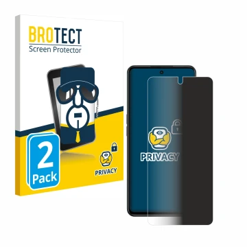 Parte frontal de un envase de producto con el logotipo de la marca BROTECT. Al lado se muestra el dispositivo Oppo A98 5G con 