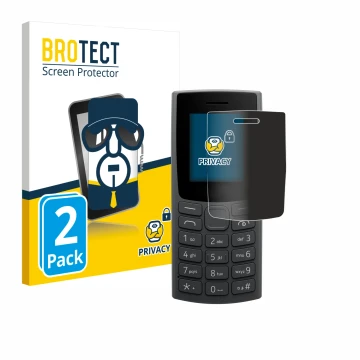 Parte frontal de un envase de producto con el logotipo de la marca BROTECT. Al lado se muestra el dispositivo Nokia 110 (2023)